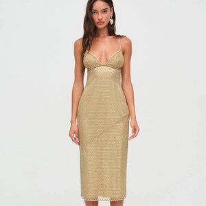 For Love & Lemons - Glitter Grid Midi Dress